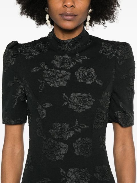 ROTATE BIRGER CHRISTENSEN jacquard midi dress - Black