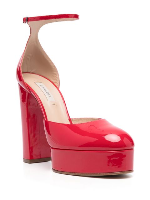 Casadei 115mm patent platform pumps - Red - zdjęcie produktu nr 2