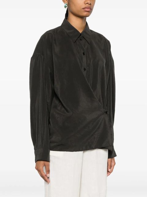 LEMAIRE twisted straight-collar shirt - Black