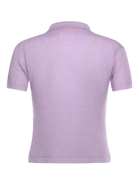 Guest In Residence Shrunken buttoned polo top - Purple - zdjęcie produktu nr 2