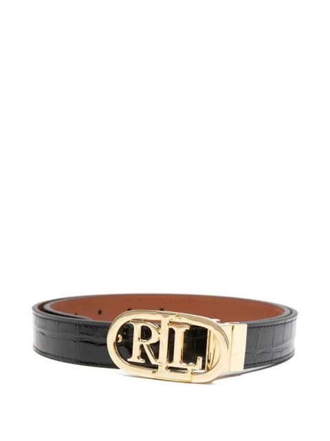 Lauren Ralph Lauren leather logo-detail buckle belt - Black - zdjęcie produktu nr 1