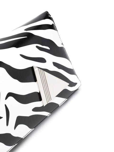 The Attico 24H zebra print leather tote bag - Black