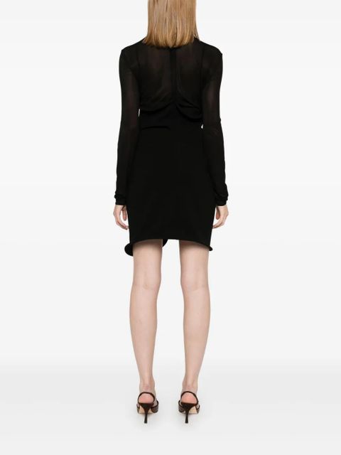 Magda Butrym sculptural high-neck mini dress - Black