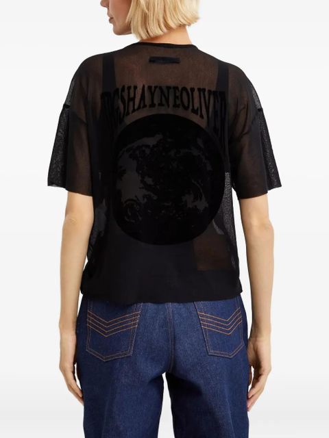 Jean Paul Gaultier short-sleeves tulle T-shirt - Black