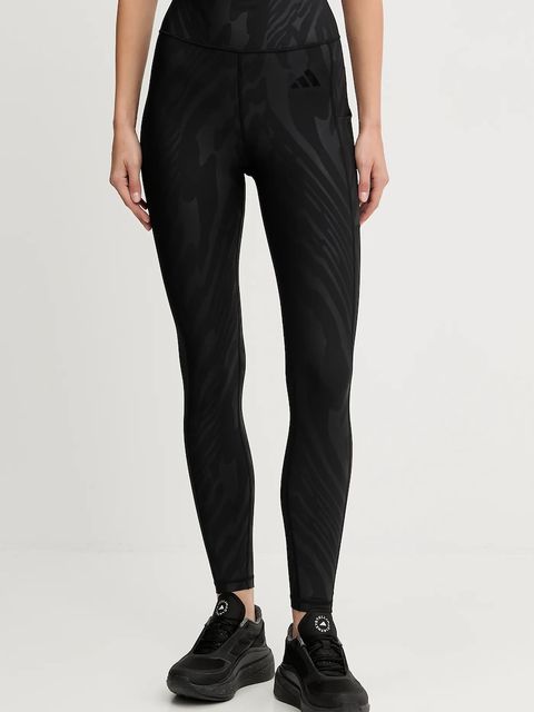 adidas Performance legginsy treningowe Optime damskie kolor czarny wzorzyste JV5185 - zdjęcie produktu nr 1