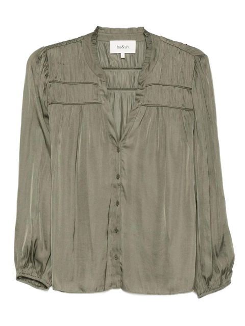 Ba&Sh Cess pleated button-up blouse - Green - zdjęcie produktu nr 1
