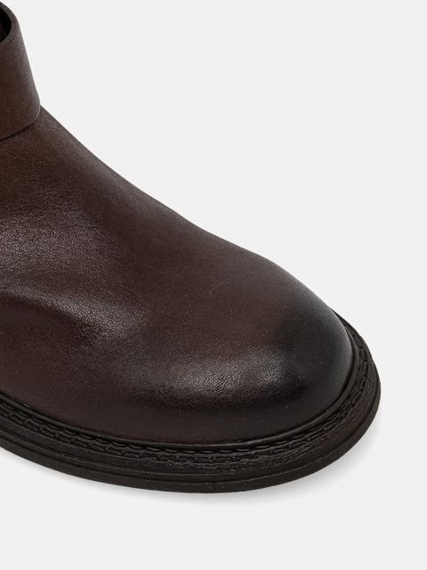 Marc O'Polo kozaki skórzane Cosi damskie kolor brązowy na platformie 50819098001100