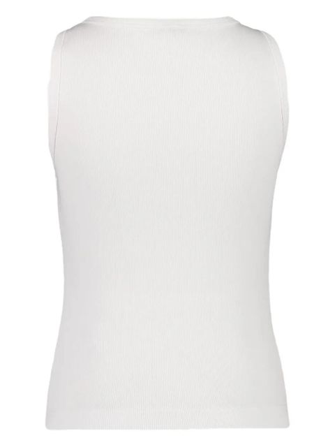 Casablanca ribbed logo-plaque tank top - White - zdjęcie produktu nr 2