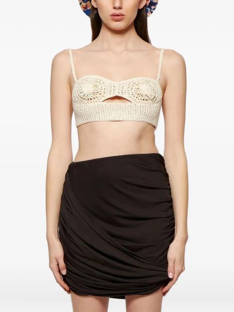 Magda Butrym floral-appliqué top - Neutrals