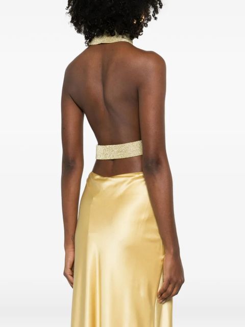 Cult Gaia halter-neck sleeveless top - Gold