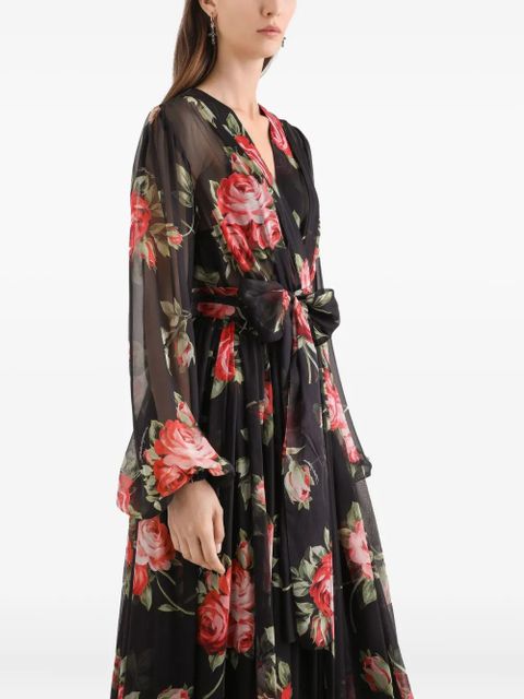 Dolce & Gabbana floral midi dress - Black