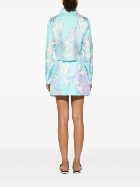 PUCCI orchidee-print silk shirt - Blue