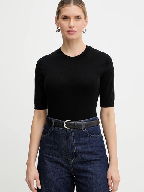 Weekend Max Mara t-shirt wełniany MAREA damski kolor czarny 2615361011600 - zdjęcie produktu nr 1