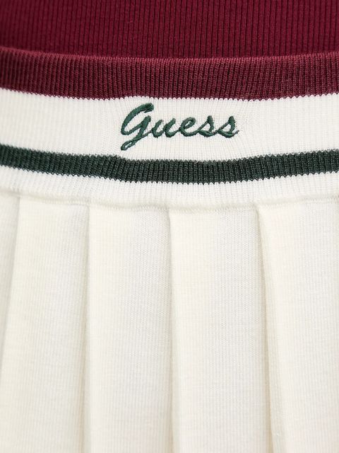 Guess spódnica z wełną SABINA kolor beżowy mini rozkloszowana V5BD02 Z1152