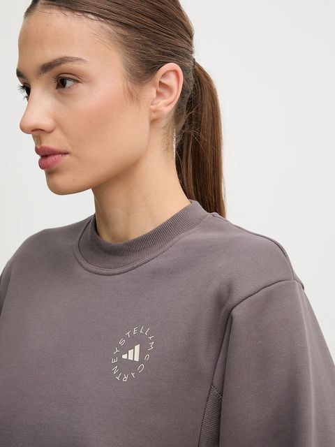 adidas by Stella McCartney bluza treningowa damska kolor szary gładka JW4692