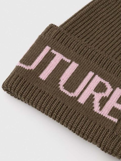 Versace Jeans Couture czapka wełniana kolor brązowy wełniana 77HAZK40 ZG020 - zdjęcie produktu nr 2