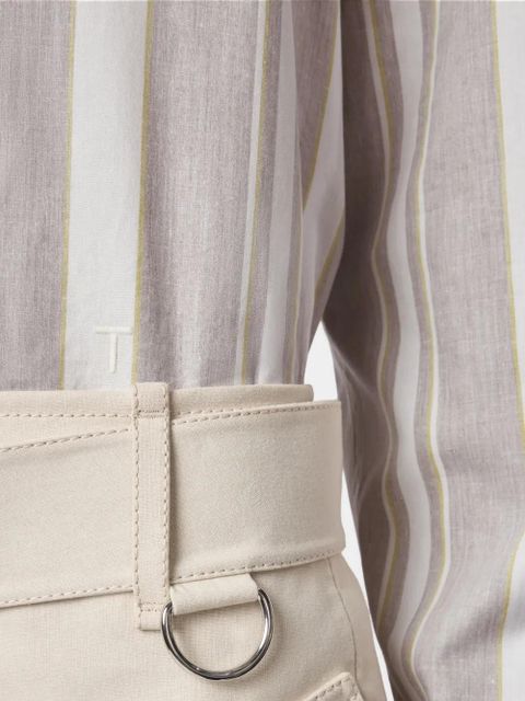 Tod's striped belted shirt - Brown