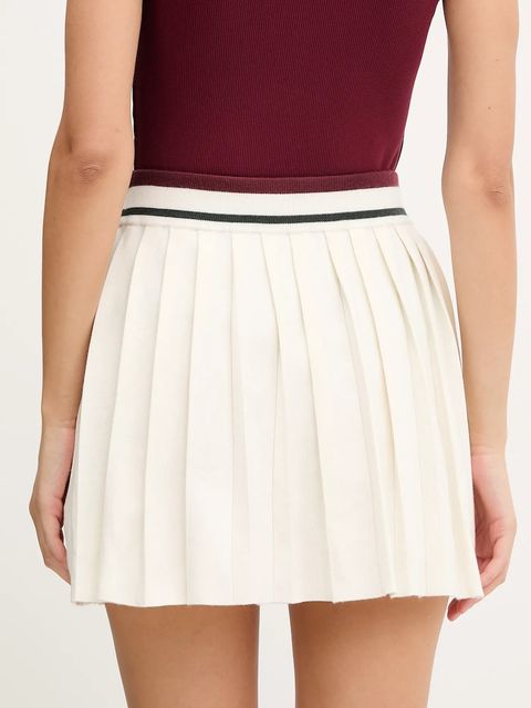 Guess spódnica z wełną SABINA kolor beżowy mini rozkloszowana V5BD02 Z1152