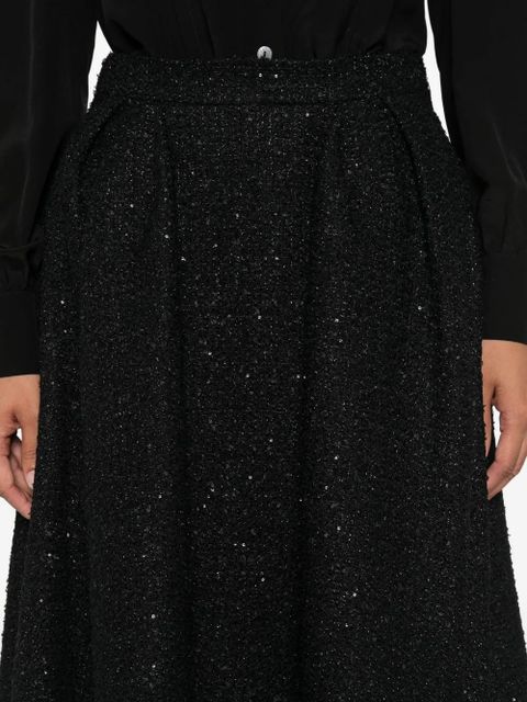 Alessandra Rich sequin-embellished pleated skirt - Black - zdjęcie produktu nr 2