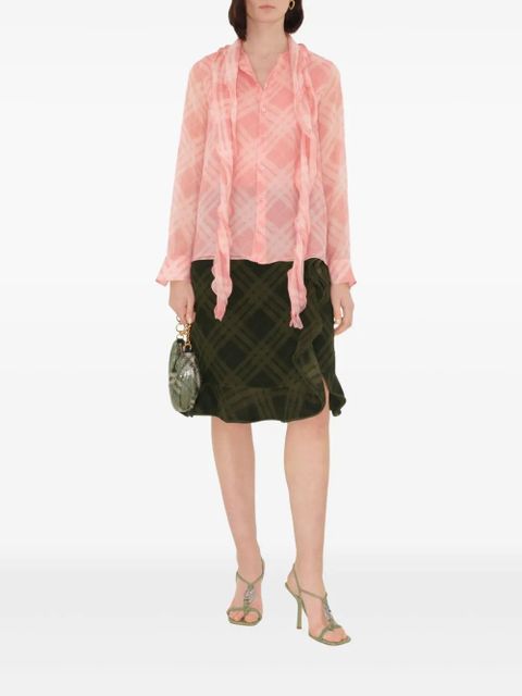 Burberry Check Silk Wrap skirt - Green - zdjęcie produktu nr 2