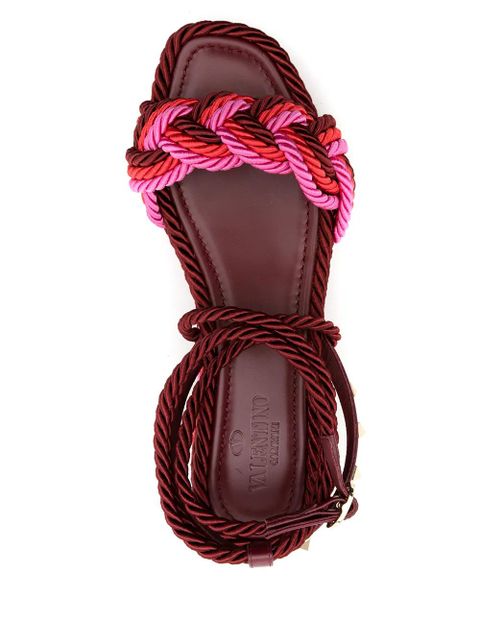 Valentino Garavani rope-detail platform-sole sandals - Red