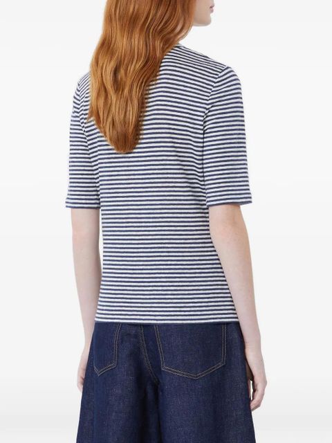 Max Mara Opzione striped V-neck T-shirt - Blue