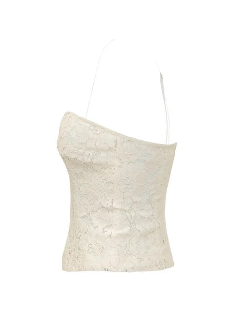 PINKO lace-overlay corset top - Neutrals