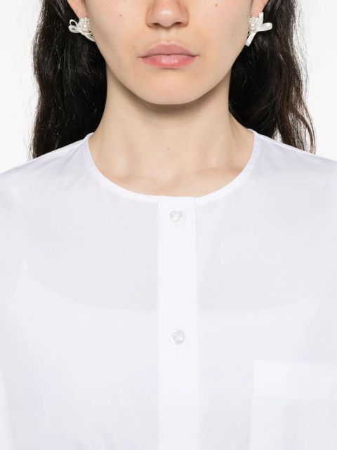 Simone Rocha mandarin-collar pocket shirt - White