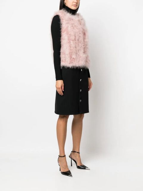 Yves Salomon feather-embellished gilet - Pink