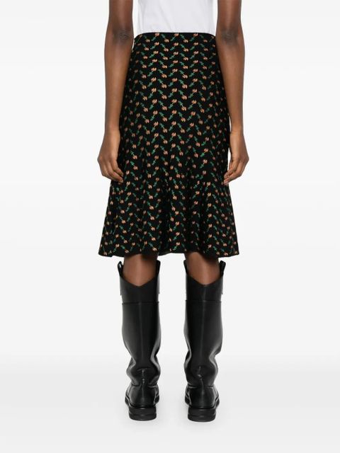 Alexander McQueen floral jacquard skirt - Black