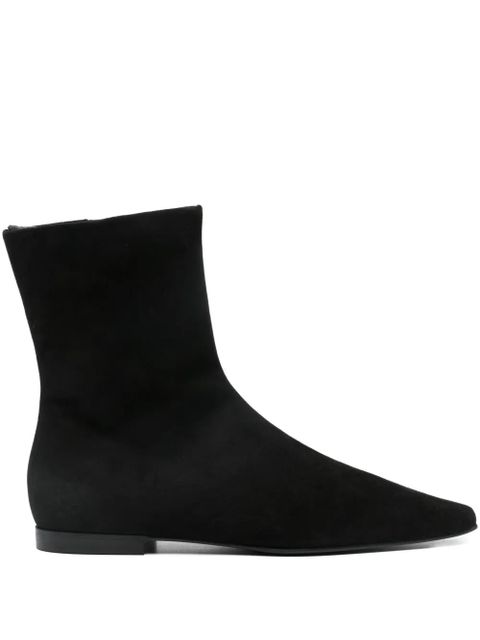 TOTEME zipped suede pointed-toe boots - Black - zdjęcie produktu nr 1