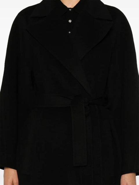 Maje long belted coat - Black
