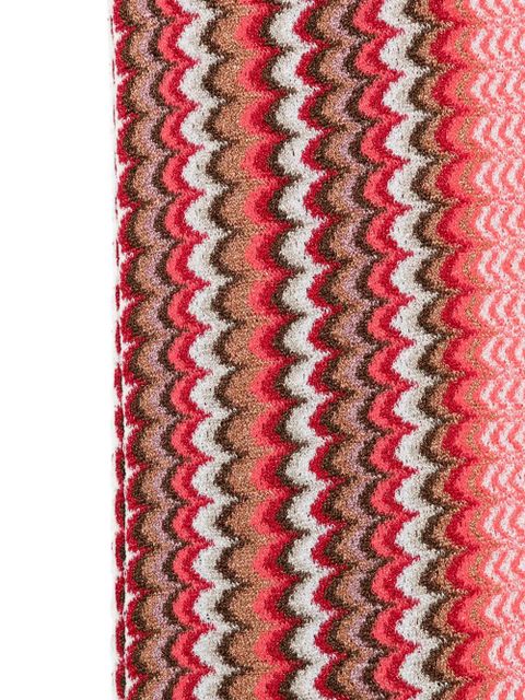 Missoni zigzag-pattern fringed scarf - Pink