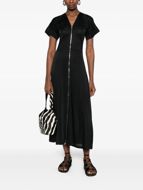 LEMAIRE V-neck zipped midi dress - Black - zdjęcie produktu nr 2