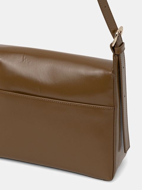 A.P.C. torebka skórzana sac virginie flap kolor brązowy PXBRU.F61924