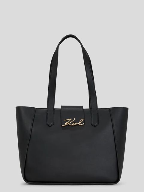 Karl Lagerfeld torebka skórzana K/SIGNATURE kolor czarny A3W30133