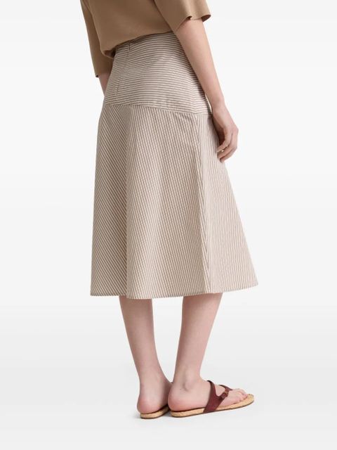 Yves Salomon cotton A-line skirt - Brown