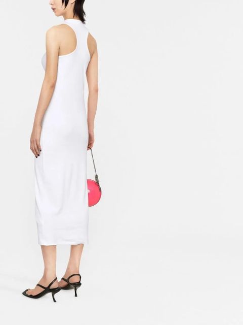 Marine Serre logo-print sleeveless dress - White