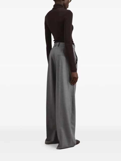 The Frankie Shop striped-pattern pleat trousers - Grey - zdjęcie produktu nr 2