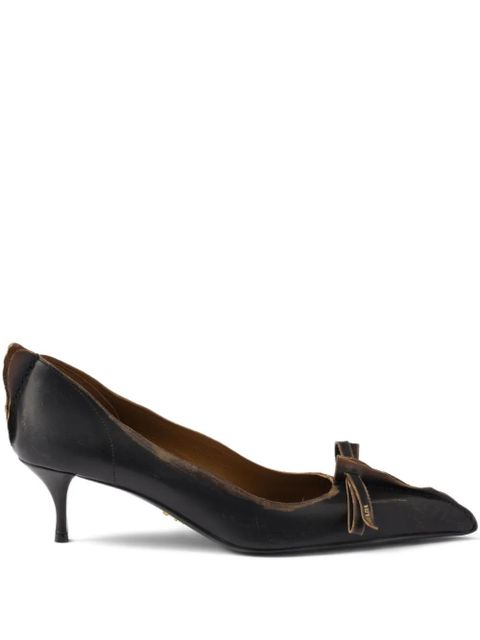 Prada 55mm Antiqued leather pumps - Black - zdjęcie produktu nr 1
