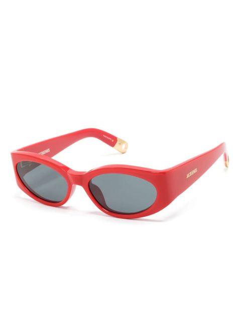 Jacquemus Les Lunettes Ovalo oval-frame sunglasses - Red - zdjęcie produktu nr 2