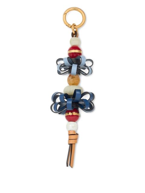 ETRO flowers-motif marbles leather bag charm - Blue - zdjęcie produktu nr 1
