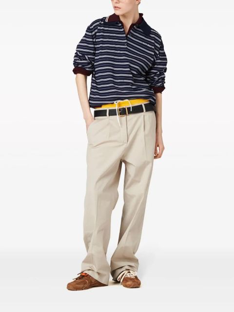 Miu Miu logo-print striped polo top - Blue - zdjęcie produktu nr 2