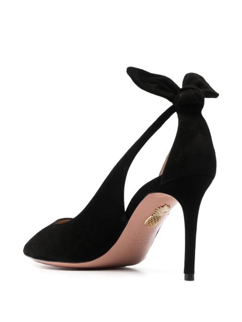Aquazzura bow suede pumps - Black