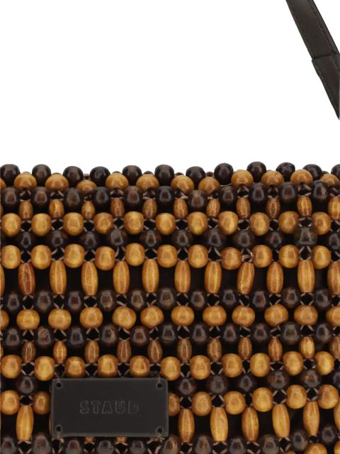 STAUD Timmy bead-embellished shoulder bag - Neutrals