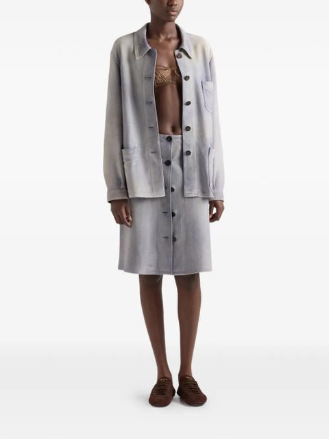 Prada suede caban jacket - Blue - zdjęcie produktu nr 2