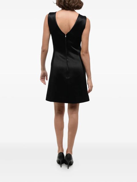 Jil Sander draped-neckline zip-fastening mini dress - 001 BLACK - zdjęcie produktu nr 2
