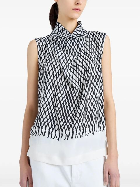 Proenza Schouler Valerie abstract-pattern top - White