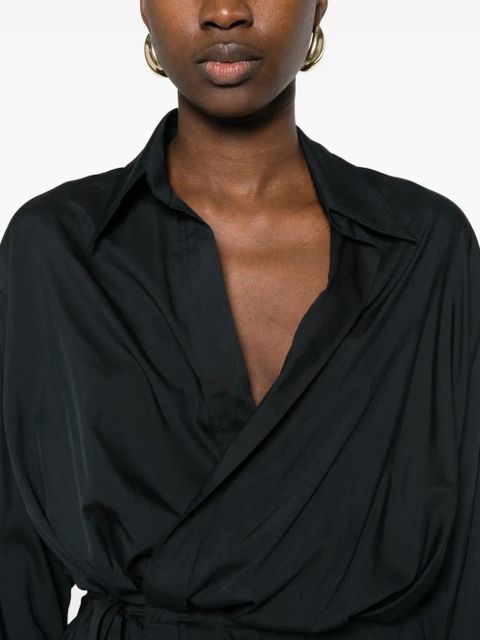 ISABEL MARANT Keren wrap-design blouse - Black