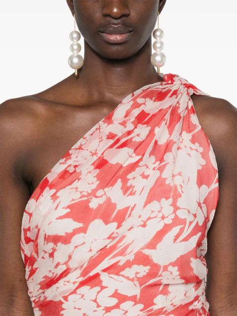 Victoria Beckham one-shoulder midi dress - Red